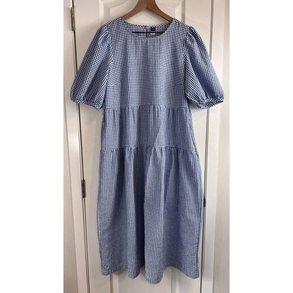 Old Navy Dresses & Skirts - Old Navy Blue Gingham Midi Dress